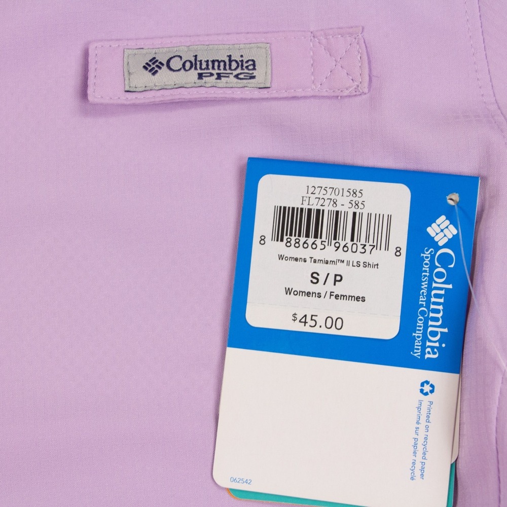 COLUMBIA Women's S PFG Tamiami‎ II Purple Hydrangea Long Sleeve Shirt - Picture 4 of 14